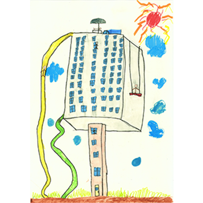 窓がいっぱいのアイスの家