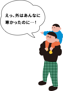 えっ、外はあんなに寒かったのに