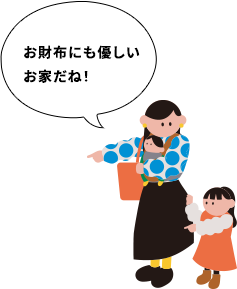 お財布にもやさしいお家だね！