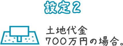 設定2 土地代金700万円の場合。